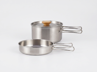 Ensemble de cuisine de camping pliable portable en acier inoxydable 304, casserole et faitout avec surface antiadhésive, capacité 3-4L