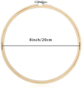 Hochwertiger runder verstellbarer Bambuskreis-Kreuzstich-Reifen ring, 8-Zoll-Stickrahmen