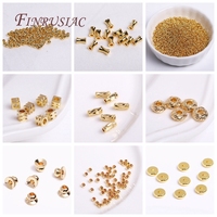 20-100 Pièces Perles Intercalaires Rondes en Métal Plaqué Or 18K pour la Fabrication de Bijoux, Bracelets DIY et Accessoires