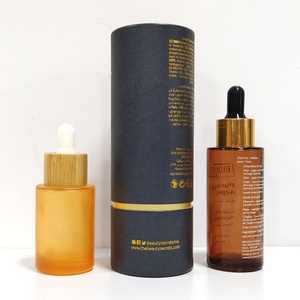 50ml Luxury Body Oil Skin Care Packaging Pink Frosted Glass Bottles with Customized Drawer Paper <b>Box</b> Screen Printed OEM/ODM - Product Image 5