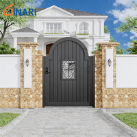 Portail piétonnier décoratif en aluminium sur mesure, motif personnalisé, portail d'entrée thermolaqué pour villa et jardin