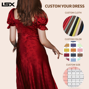 Vestidos de Verano de Lujo para Mujer, Estilo Elegante y Moderno, con Logotipo Personalizado, Falda de Satén Estilo Shrug, Manga Corta, Midi - Product Image 3