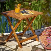 Table d'appoint pliante extérieure en bambou Table basse Support d'angle en bois pour bureau de jardin Meubles de salon Autres meubles