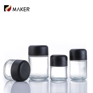 Bouchon noir sans BPA résistant aux enfants bouteille de sel de bain vide stockage de grains de café nourriture pour bébé petit pot en verre pour Jeeter avec couvercles - Product Image 1