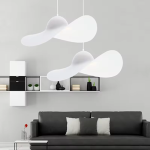 Zeal Lighting Colgante moderno con forma de sombrero de paja único para sala de estar Luz colgante de vidrio negro - Product Image 4