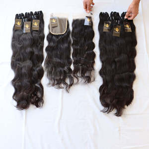 Vente en gros, cheveux indiens bruts, cuticule alignée, qualité 11A, cheveux humains vierges, vison, paquets de cheveux péruviens avec fermeture en dentelle HD - Product Image 2