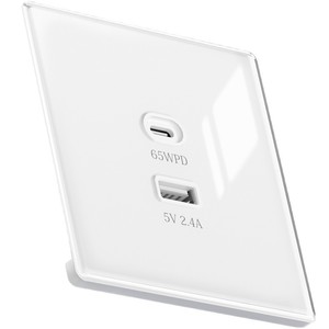 อะแดปเตอร์ชาร์จไฟ GaN 65W PD สำหรับใช้งานระหว่างประเทศ ช่องเสียบ Type-C USB 5V 2.4A สำหรับชาร์จเร็ว iPhone รองรับปลั๊กแบบ 86 - Product Image 1