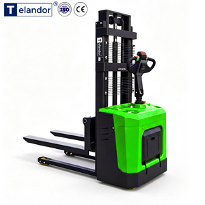 1000kg 1200kg Stand-on Electric Stacker With Foldable Guard Rails Safe