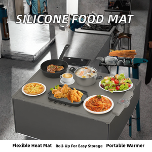 Silicone Square Eco-Friendly Food Heating Mat Flexible Tray Heating Board Roll up Easy Storage Portable <b>Electric</b> Warming Mat - Product Image 2