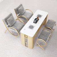 Ensemble table et chaise de manucure pour aspirateur de luxe léger Ensemble complet table de manucure simple double triple multifonctionnelle