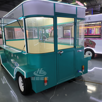 Kiosque mobile rétro unique au design classique et aux graphismes Tropical Wave |   Idéal pour les camions de nourriture mobiles pour la vente de glaces et de boissons