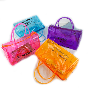 Bolso de hombro de viaje de PVC transparente de moda para mujer al por mayor, bolsa de viaje de gelatina a prueba de polvo para la noche, bolsa de lona con cierre de cremallera portátil - Product Image 1