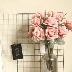 Лидер продаж, Декоративные искусственные цветы SYB64233, свадебные принадлежности, шелковые розы, цветы для свадьбы/украшения дома