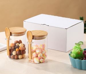 Nouveaux ustensiles de cuisine, bouteille à arôme créative en verre borosilicate de 300 ml à 1500 ml avec couvercle en bois de bambou et cuillères pour biscuits - Product Image 6