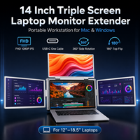 Monitor IPS 14-Inci Resolusi Full HD Antarmuka Tipe-C Speaker Terintegrasi-Portabel untuk Kerja Jarak Jauh Pengeditan Video Pemrograman