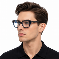 QSKY F2788 Montures de lunettes en acétate carrées pour adultes, logo personnalisé, ODM OEM, multicolores, vente en gros, lunettes transparentes
