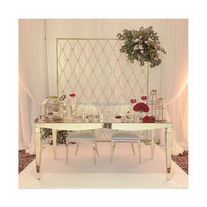 Grand support en métal doré pouvant contenir des bougies, décoration en fer, cadre décoratif, grille murale pour champagne, pour la décoration de mariage, fond de scène, décoration de scène - Product Image 3