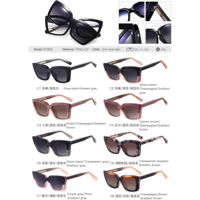 Lunettes de soleil MS 91565 Square Fashion pour femmes TR90 à clipser Montures optiques Lunettes bloquant la lumière bleue Fabricants d'optiques