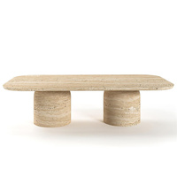 Table centrale à deux jambes de cylindre avec dessus de rayon