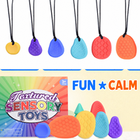 Ensemble de 6 jouets sensoriels en silicone, coussinets texturés assortis dans un sac OPP pour le jeu tactile et le soulagement du stress