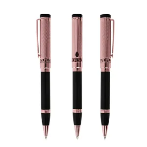 TTX 펜 제조 업체 로즈 골드 블랙 럭셔리 사용자 정의 로고 펜 세트 kalem 절묘한 비즈니스 볼 포인트 펜