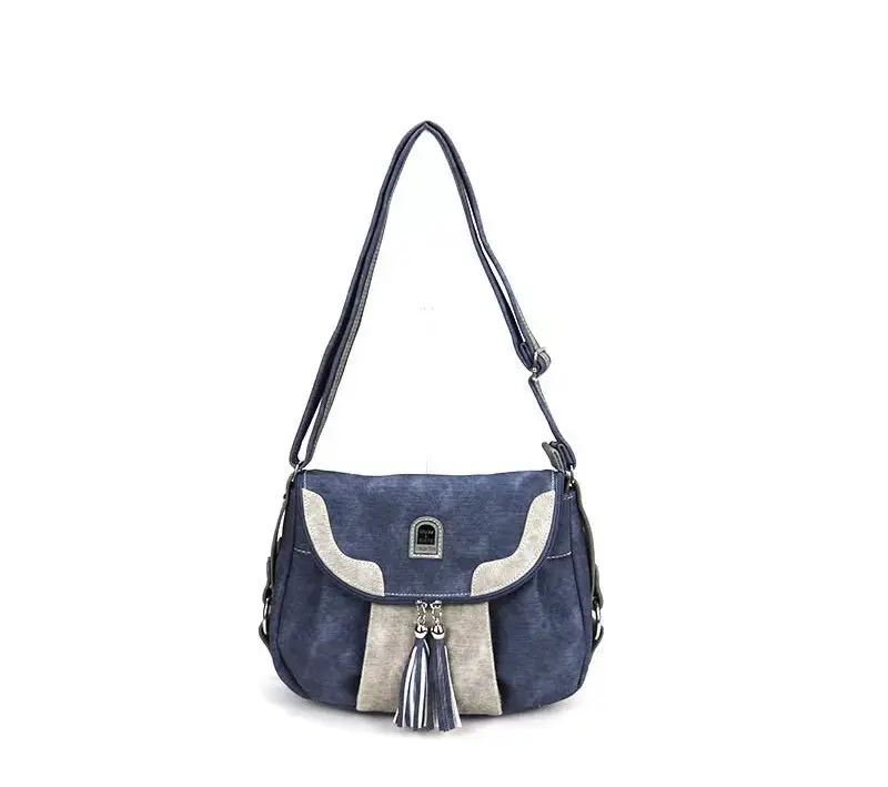 Nuova borsa a tracolla in nappa blu denim Messenger casual versatile moda retrò borsa