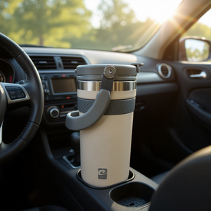 Vaso de Acero Inoxidable Ecopur de 550 ml, Taza Portátil para Auto con Asa - Product Image 3