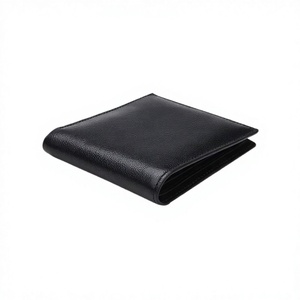 Portefeuille court en cuir véritable noir, porte-cartes de visite fin, portefeuille souple pour homme - Product Image 2