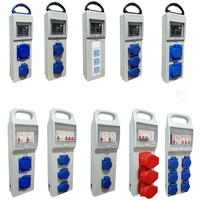 Boîte de distribution d'alimentation en PC haute résistance, étanche, résistante aux tremblements de terre, pré-câblée, 3 prises 10A, 1P+N 32A RCD + 3 MCB