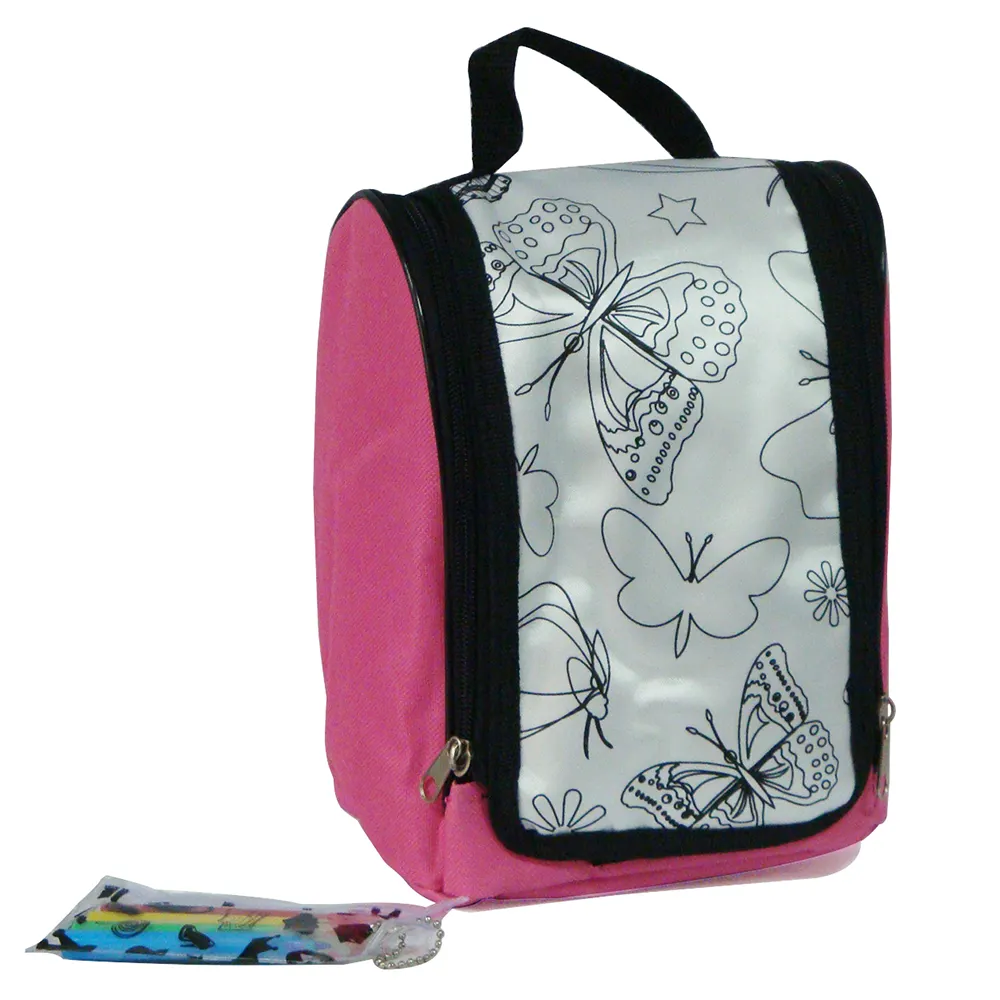 Hoge Kwaliteit Custom Polyester Met Satijnen Stof Kinderen Tas Met 5 Markers Schooltas Pak Voor Kinderen
