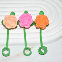 10mm nouvelle vente chaude réutilisable anti-éclaboussures fleurs à boire série couverture de paille Pvc 3d coloré fleur paille Toppers