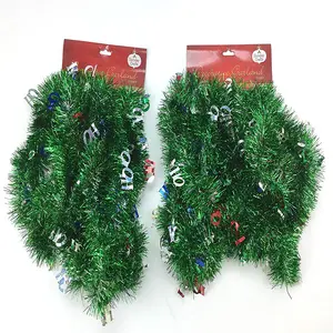 Christmas Tree Green Tinsel Garland Bright metallic Streamers Christmas Ceiling Hanging Decorations Happy New Years Eve