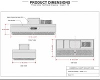 RVS professionele afzuigkap met wandmontage, premium uitlaatsysteem en digitaal bedieningspaneel voor restaurantkeukens
