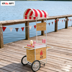 Carrito de Venta Móvil Remolcable para Helados y Comida Rápida con Construcción Metálica Resistente a la Oxidación para Uso en Exteriores - Product Image 4