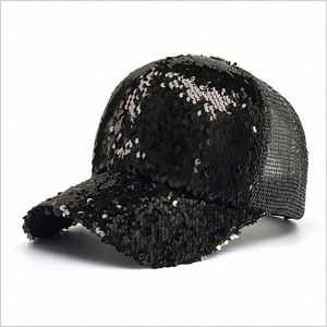 Casquette de baseball personnalisable pour femme, unie, à paillettes, scintillante, rose fantaisie, à sequins, pour spectacle de scène - Product Image 6