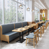 Ensemble de mobilier de restaurant commercial moderne Suidu Western Square, canapé mural, table à thé personnalisée, combinaison de chaises