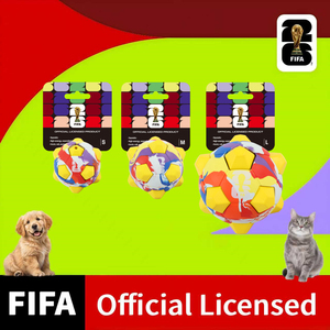 Jouet de balle pour animaux de compagnie à rebond hyper fou et imprévisible, sous licence officielle <span class=keywords><strong>FIFA</strong></span>, interactif, pour le jeu de chasse au ballon pour chien, balle en caoutchouc qui couine, pour la Coupe du monde <span class=keywords><strong>FIFA</strong></span> - Product Image 2