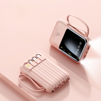 Cargador Portátil Mini Power Bank de 10000 mAh con Carga Rápida, Pantalla LED y Cables, Powerbank de 10000 mAh para Teléfonos