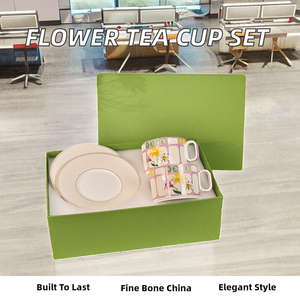 Taza de Café de Porcelana Fina Serie Flor para Té de la Tarde, 230 ml, Diseño Simple y Lujoso, Regalo para el Hogar, Oficina, Boda, Taza para Parejas - Product Image 2