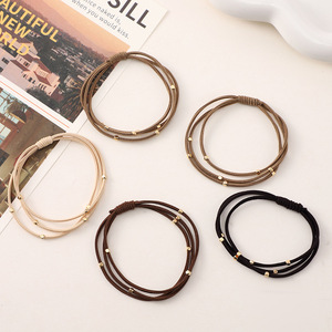 Bandas Elásticas para el Cabello Estilo Coreano, Lazos para el Cabello de Doble Capa, Anillos para el Cabello de Nailon y Spandex para Mujeres y Niñas, Uso Diario - Product Image 1