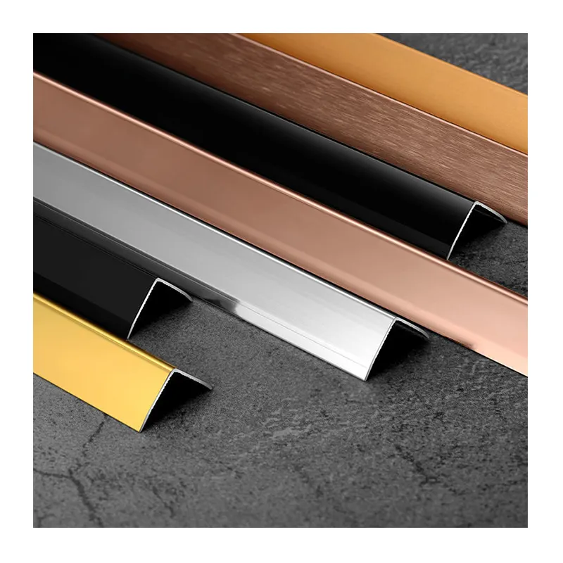 L-Shape Tiles Trim Stripes Metal Aluminium Alloy Wall Corner Edging Trim Angles Decorative Tiles Accessories Stainless Steel