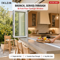 Système de fenêtre pliante à cadre fin, ouverture panoramique complète avec construction en aluminium résistant aux intempéries