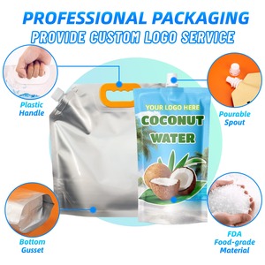 Custom Gravure Printed Logo Transparent Juice Champagne Spout <strong>Pouch</strong> High Temperature Leakproof <strong>Squeeze</strong> Puree Bags - Product Image 2