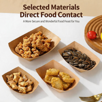 Wegwerp PFAS-vrije BPA-vrije kraftpapieren voedselbakjes, oliebestendig, lekvrij, magnetronbestendig, bootvormige containers voor friet