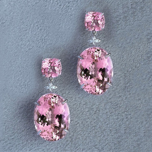 Eleganti Orecchini Pendenti con Zirconi a Forma di Fiore Rosa per Donne, Accessori Carini e Trendy per l'Uso Quotidiano - Product Image 1