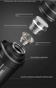 Grande bouteille d'eau en acier inoxydable pour sports de plein air de luxe 2,5 L Pot isolant Bouteilles d'eau pour sports de voyage en plein air - Product Image 4