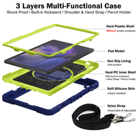 Étui de protection robuste en silicone pour PC portable, avec béquille rotative à 360° et dragonne, idéal pour étudiants, compatible Galaxy Tab A9 Plus X210