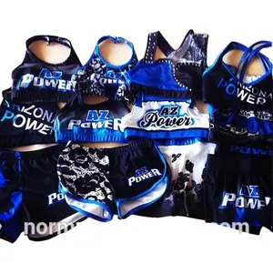 Cheerleading Athlétique Personnalisé Sublimation Sport Soutien-Gorge et pantalons courts de haute qualité client