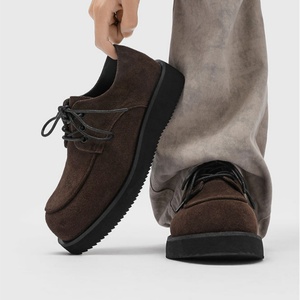 Nuevos Zapatos de Vestir Casuales Retro para Hombre, Zapatos Derby de Cuero de Lujo con Suela Gruesa Personalizada que Aumentan la Altura - Product Image 1