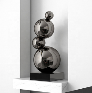 Boules de miroir en métal modernes personnalisées pour l'extérieur sculpture artistique moderne sculpture de bulles en métal pour la décoration artistique d'hôtel - Product Image 5